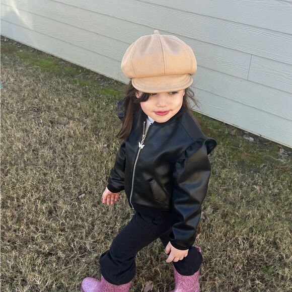 Classic Kids’ Camel Beret Cap Unisex - Picture 2 of 8